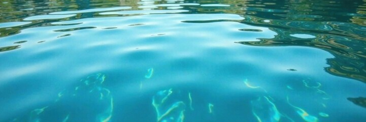 Water surface with crystal clear ripples in a still lake, ripples, stillness, mirror image