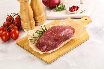 Raw beef meat uncocked steak