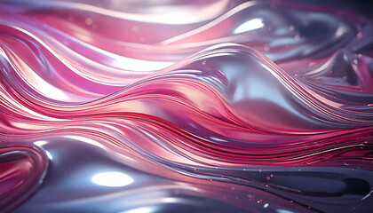 soft holographic energy, shifting soft pink and silver waves, radiant reflections.