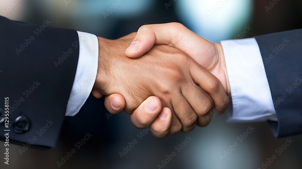 Poster professional handshake between two business partners symbolizing agreement and collaboration : gener