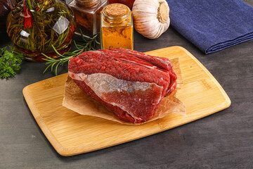 Raw beef ribs for cooking