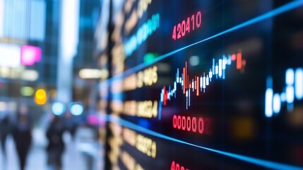 Dynamic Stock Market Display Showing Real Time Data with Colorful Graphs : Generative AI