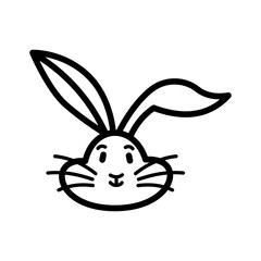 Fototapeta premium easter bunny rabbit spring jump - icon flat vector illustration journal symbol doodle stickers sheets sheet pack set
