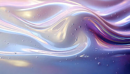 shimmering holographic surface, white fluid gradients, 3d light distortions.