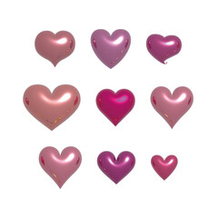 3d 메탈 풍선 하트 아이콘 스티커