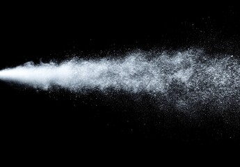 Spraying mist on black background