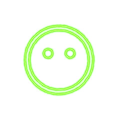 Icon meh blank from the flow of energy of green color. Shimmering neon