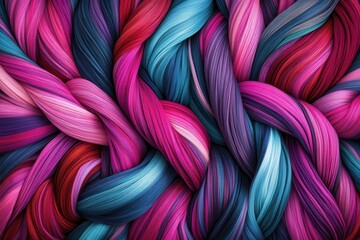 Colorful woven threads, abstract texture, digital art, background