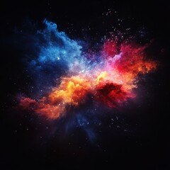 Fototapeta premium Ethereal cosmic cloudscape with vibrant nebula and stardust in deep space abstract galaxy artwork