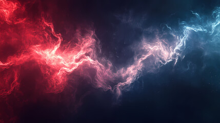 Abstract Red and Blue Flowing Art