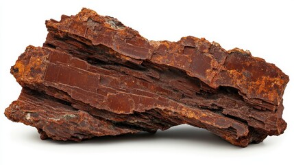 Coarse iron-rich fragment of siderite ore with intricate layered formations