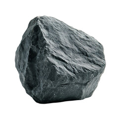 Obraz premium Dark Grey Rock Isolated on White Background Natural Stone Texture