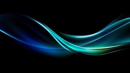 Abstract Blue and Turquoise Wave Design