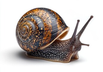 a snail with a shell on its back