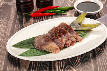 Raw yellowtail fresh fish sashimi