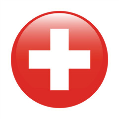 Switzerland circle flag logo icon digital vector illustration