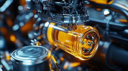 Engine maintenance process automotive workshop technical illustration close-up industrial environment efficiency and performance optimization