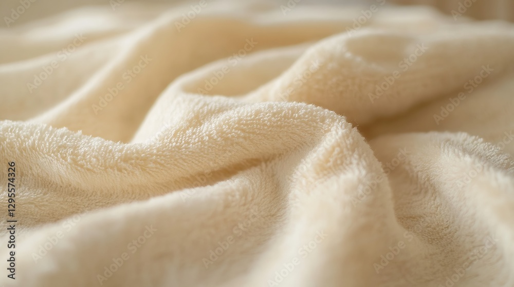 Leinwandbilder Soft beige fabric texture creating a cozy and inviting atmosphere on a tidy surface : Generative AI