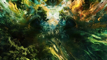 Abstract fluid art with neon colors and swirling patterns. Psychedelic design for backgrounds and wallpapers. Abstract image of swirling vibrant watercolor with hole texture and fluid pattern. AIG51.