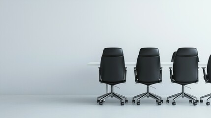 Obraz premium Modern Conference Room with Stylish Black Office Chairs