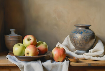 still life with apples