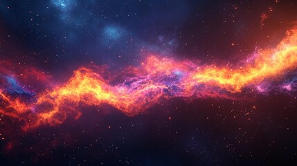 Fototapeta premium Cosmic fire stream, nebula, galaxy, space, stars, energy.