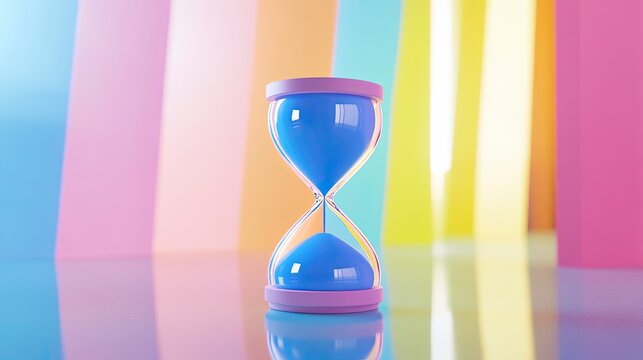 Pastel Hourglass, Time Passing, Minimalist Scene