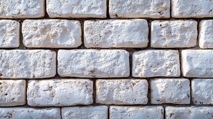 Naklejka premium Exterior white stone brick wall texture