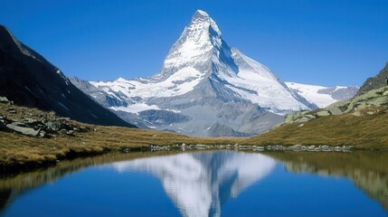 Majestic Mountain Peak Reflected in Still Lake