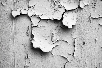 Obraz premium Cracked paint texture, urban wall, decay, monochrome, design