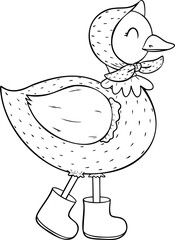 Goose strawberry outline coloring