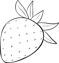 Strawberry clipart doodle outline illustration