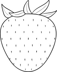 Strawberry outline clipart coloring illustration