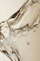 Liquid gel or serum on gold isolated background