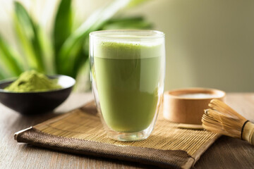 Matcha glass on table