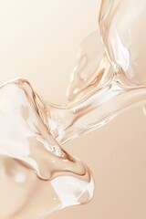 Liquid gel or serum on gold isolated background