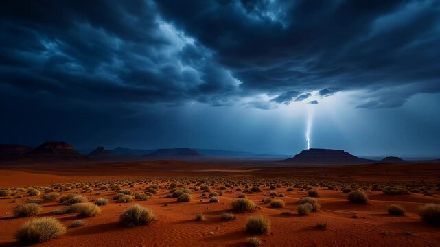 Desert Lightning Storm: A Breathtaking Display of Nature's Power
