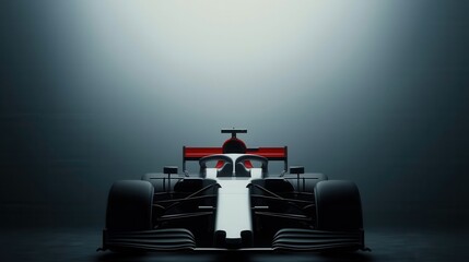 Sleek Formula Racing Car Silhouette Against Gradient Background