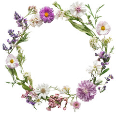 Fototapeta premium Floral Wreath Colorful Abstract Background,