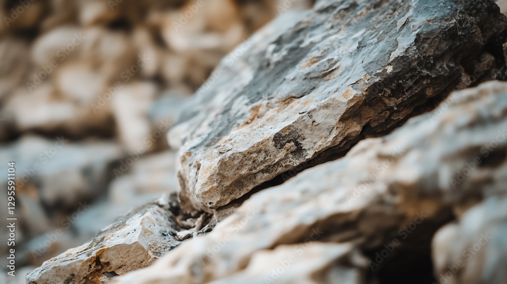 Poster Close Up of Natural Stone Texture with Various Earth Tones and Details : Generative AI
