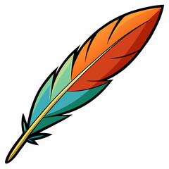 Fototapeta premium Feather icon in vibrant colors, artistic design on a white background