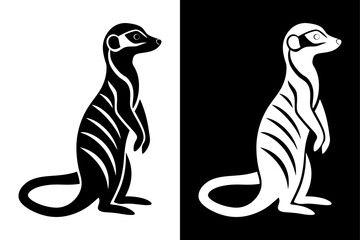 Meerkat Logo Silhouette Vector – Ideal for Wildlife & Safari Themes.