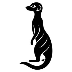 Meerkat Silhouette Vector Icon High-Quality Design on White Background.