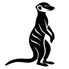 Black Meerkat Silhouette Vector – Crisp & Clean Illustration.