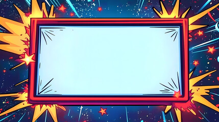 Cartoon Illustration with Blue Background and Flames