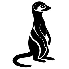 Black Meerkat Silhouette Vector – Crisp & Clean Illustration.