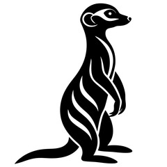 Black Meerkat Silhouette Vector – Crisp & Clean Illustration.
