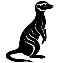 Meerkat Silhouette Vector Icon High-Quality Design on White Background.