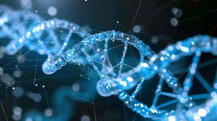 A Stunning Close-Up of a DNA Helix Structure Representing the Essence of Life and Genetic Science