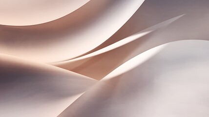 Fototapeta premium Abstract Paper Sculpture: Gentle curves and soft gradients create a mesmerizing display of light and shadow, inviting contemplation and wonder. The artistic and elegant composition.